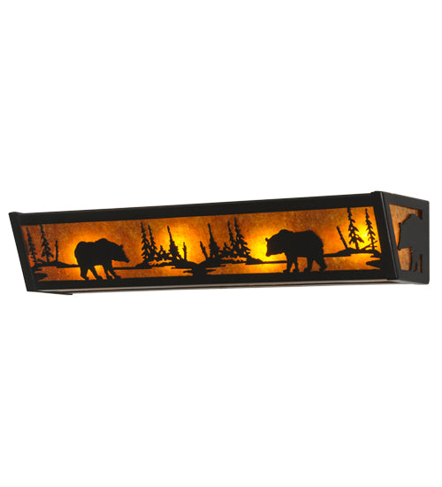 Meyda Tiffany Bear At Lake 14238 Bath Vanity Light 24 in. wide - Rust,Antique,Custom