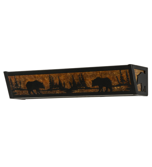 Meyda Tiffany Bear At Lake 14238 Bath Vanity Light 24 in. wide - Rust,Antique,Custom