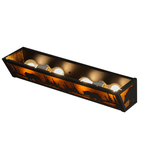 Meyda Tiffany Bear At Lake 14238 Bath Vanity Light 24 in. wide - Rust,Antique,Custom