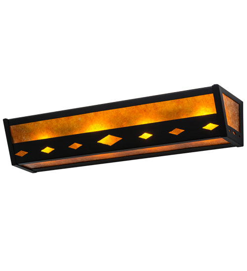 Meyda Tiffany Diamond Trim 14247 Bath Vanity Light 24 in. wide - Craftsman Brown