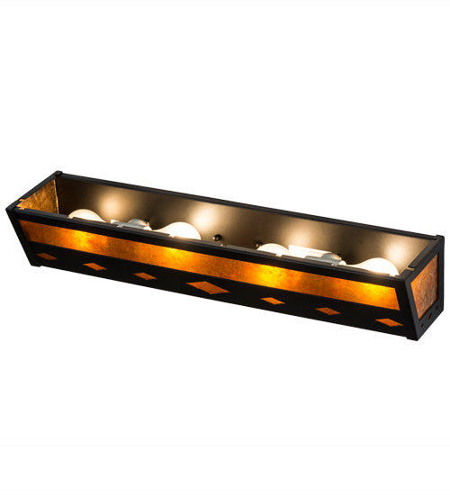 Meyda Tiffany Diamond Trim 14247 Bath Vanity Light 24 in. wide - Craftsman Brown