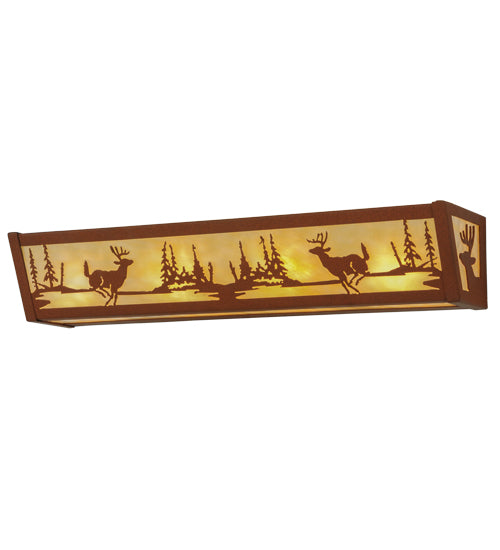 Meyda Tiffany Deer At Lake 14263 Bath Vanity Light 24 in. wide - Earth