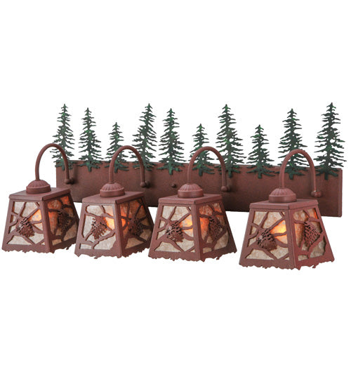 Meyda Tiffany Spruce Pine 142631 Bath Vanity Light 35 in. wide - Rust