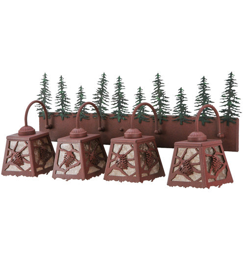 Meyda Tiffany Spruce Pine 142631 Bath Vanity Light 35 in. wide - Rust
