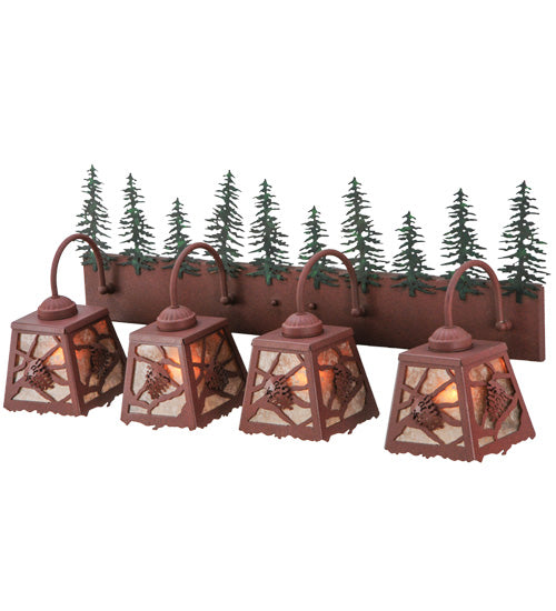 Meyda Tiffany Spruce Pine 142631 Bath Vanity Light 35 in. wide - Rust