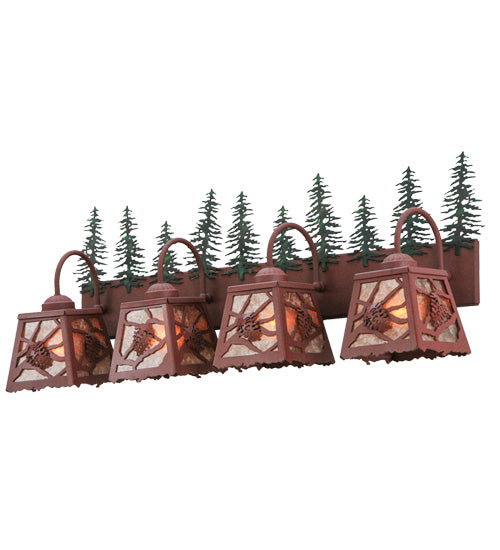 Meyda Tiffany Spruce Pine 142631 Bath Vanity Light 35 in. wide - Rust