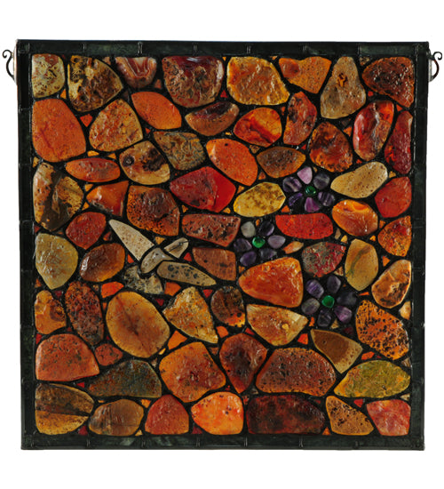 Meyda Tiffany Lighting 142632 Hummingbird Window Mirror Multicolored