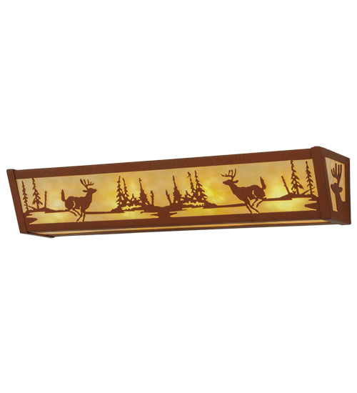 Meyda Tiffany Deer At Lake 14263 Bath Vanity Light 24 in. wide - Earth