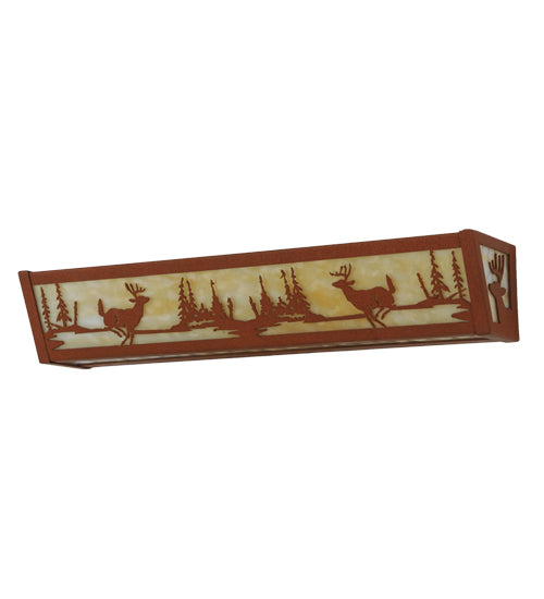 Meyda Tiffany Deer At Lake 14263 Bath Vanity Light 24 in. wide - Earth