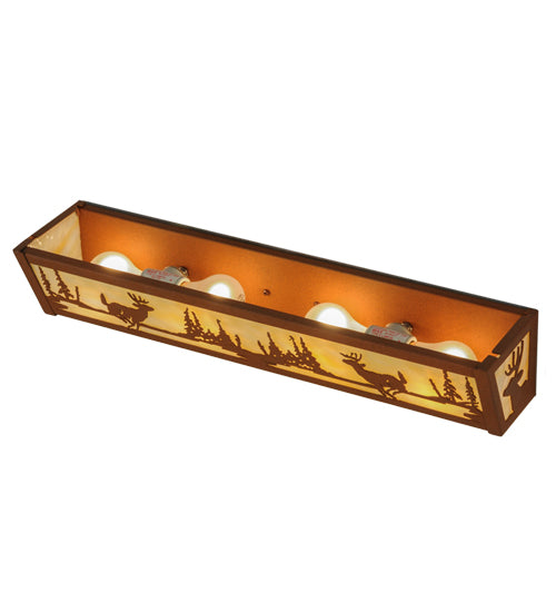Meyda Tiffany Deer At Lake 14263 Bath Vanity Light 24 in. wide - Earth