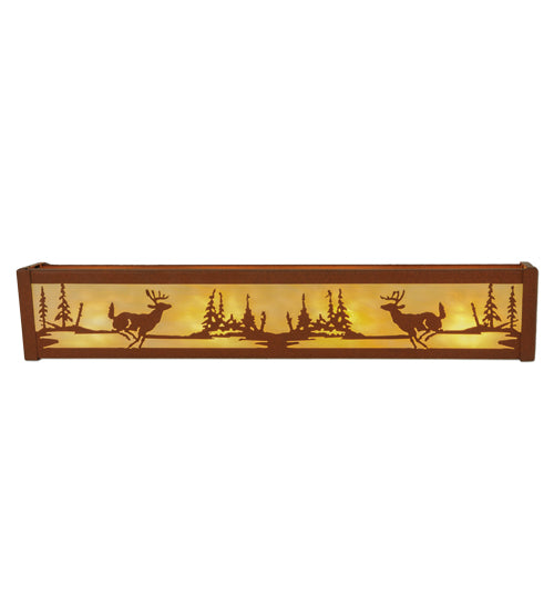 Meyda Tiffany Deer At Lake 14263 Bath Vanity Light 24 in. wide - Earth