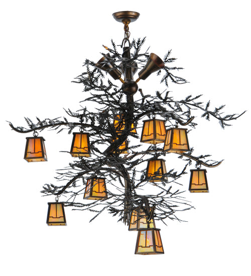 Meyda Tiffany Pine Branch 142768 Chandelier Light - Antique Copper,Burnished Copper