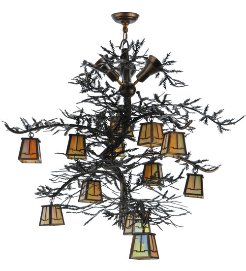 Meyda Tiffany Pine Branch 142768 Chandelier Light - Antique Copper,Burnished Copper