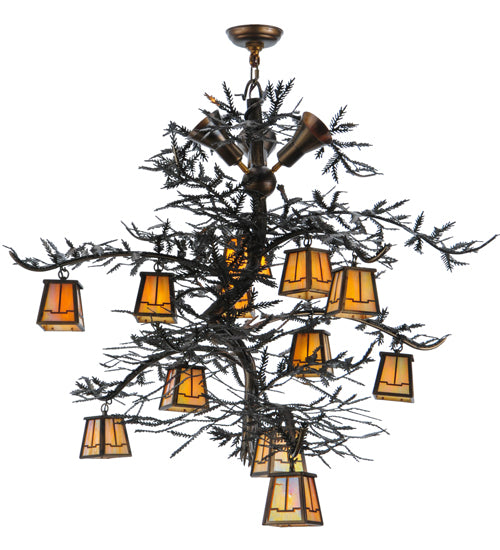 Meyda Tiffany Pine Branch 142768 Chandelier Light - Antique Copper,Burnished Copper