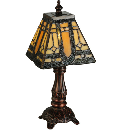 Meyda Tiffany Lighting 142878 Sierra Prairie Mission One Light Mini Lamp Lamp Bronze / Dark
