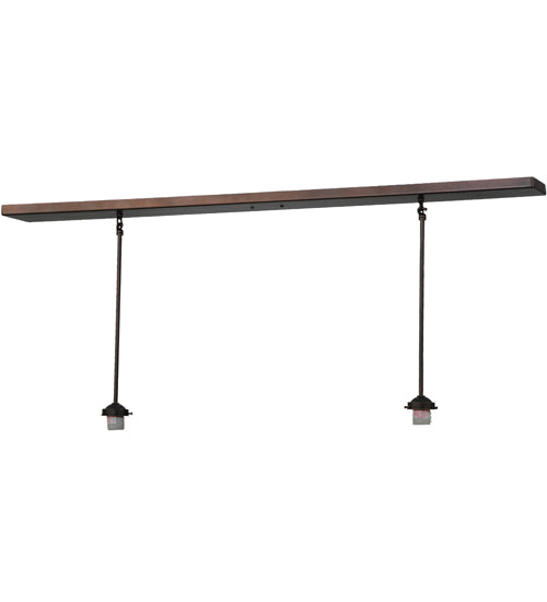 Meyda Tiffany Lighting 142923 Shirley Two Light Pendant Set Utility Light Bronze / Dark