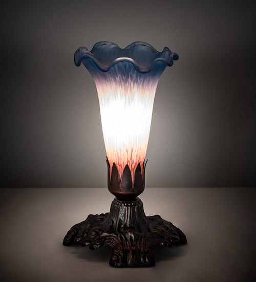 Meyda Tiffany Lighting 14321 Pink/Blue 7"Candle/Pb Lamp Bronze / Dark