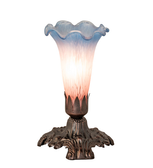 Meyda Tiffany Lighting 14321 Pink/Blue 7"Candle/Pb Lamp Bronze / Dark