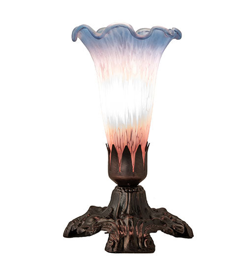 Meyda Tiffany Lighting 14321 Pink/Blue 7"Candle/Pb Lamp Bronze / Dark