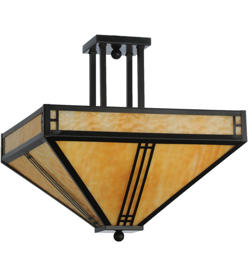 Meyda Tiffany Prairie Loft 143407 Ceiling Light - Craftsman Brown