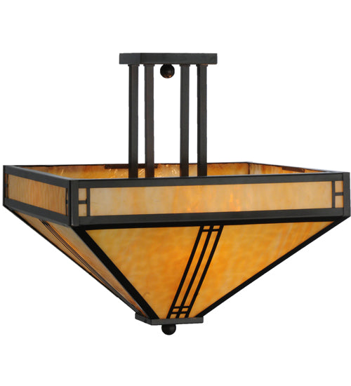 Meyda Tiffany Prairie Loft 143407 Ceiling Light - Craftsman Brown