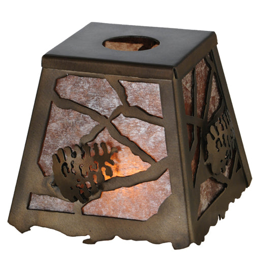 Meyda Tiffany Lighting 143442 Spruce Pine Shade Lamp Shade Copper/Antique/Verde