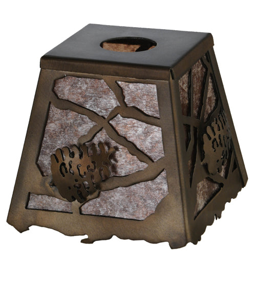 Meyda Tiffany Lighting 143442 Spruce Pine Shade Lamp Shade Copper/Antique/Verde