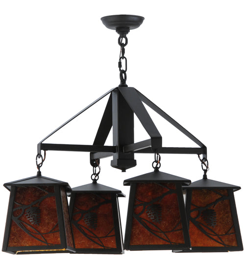 Meyda Tiffany Whispering Pines 143500 Chandelier Light - Oil Rubbed Bronze