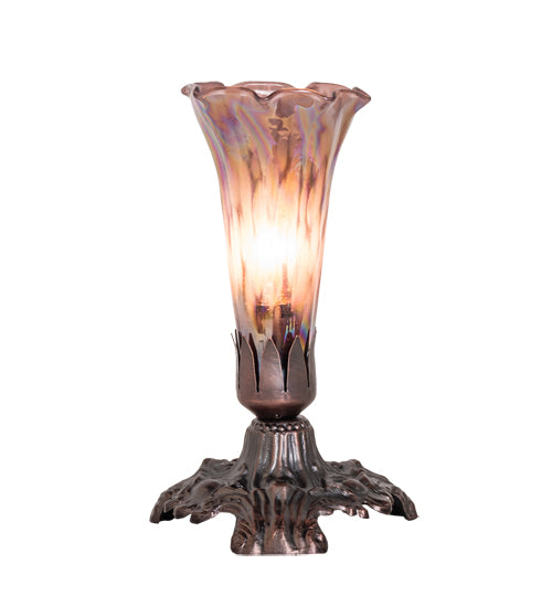 Meyda Tiffany Lighting 14358 Purple Iridescent One Light Accent Lamp Lamp Bronze / Dark