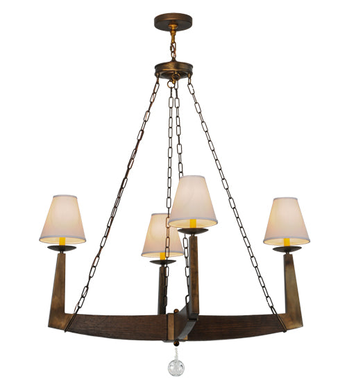 Meyda Tiffany Arendal 143889 Chandelier Light - Antique Copper,Natural Wood,Custom