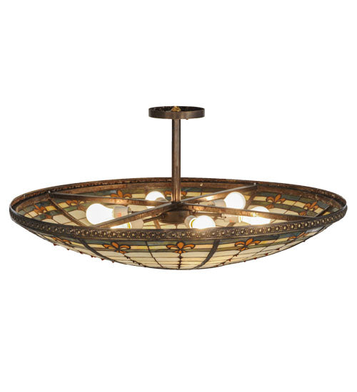 Meyda Tiffany Fleur-De-Lis 144204 Ceiling Light - Antique Brass