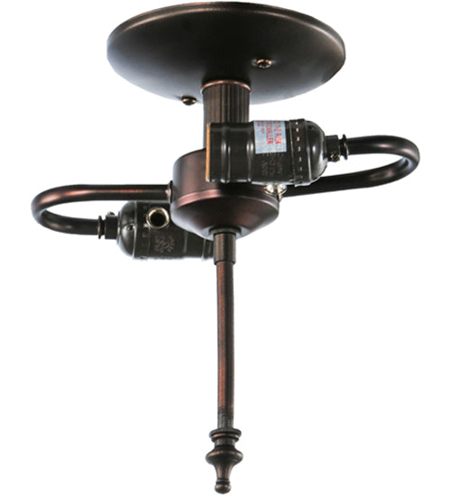 Meyda Tiffany Lighting 144211 Jayne Two Light Flushmount Utility Light Bronze / Dark