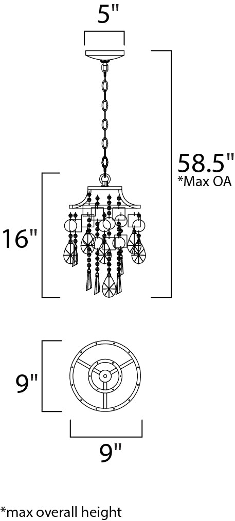 Maxim Cebu 14422CZGS Pendant Light - Capiz / Gold Silver