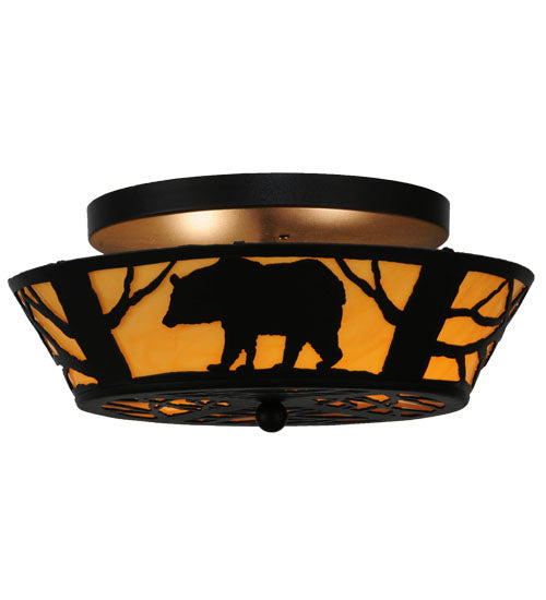 Meyda Tiffany Bear On The Loose 144229 Ceiling Light - Black/Earth Marble Acrylic