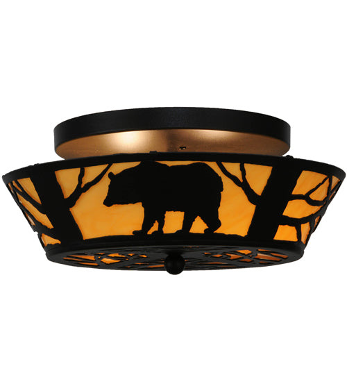 Meyda Tiffany Bear On The Loose 144229 Ceiling Light - Black/Earth Marble Acrylic