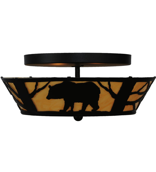 Meyda Tiffany Bear On The Loose 144229 Ceiling Light - Black/Earth Marble Acrylic