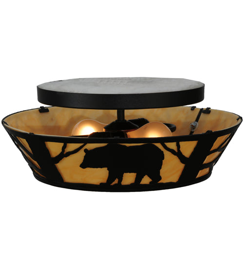 Meyda Tiffany Bear On The Loose 144229 Ceiling Light - Black/Earth Marble Acrylic