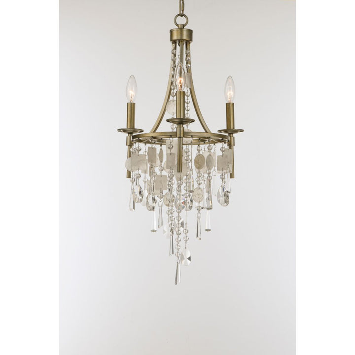 Maxim Cebu 14423CZGS Chandelier Light - Capiz / Gold Silver