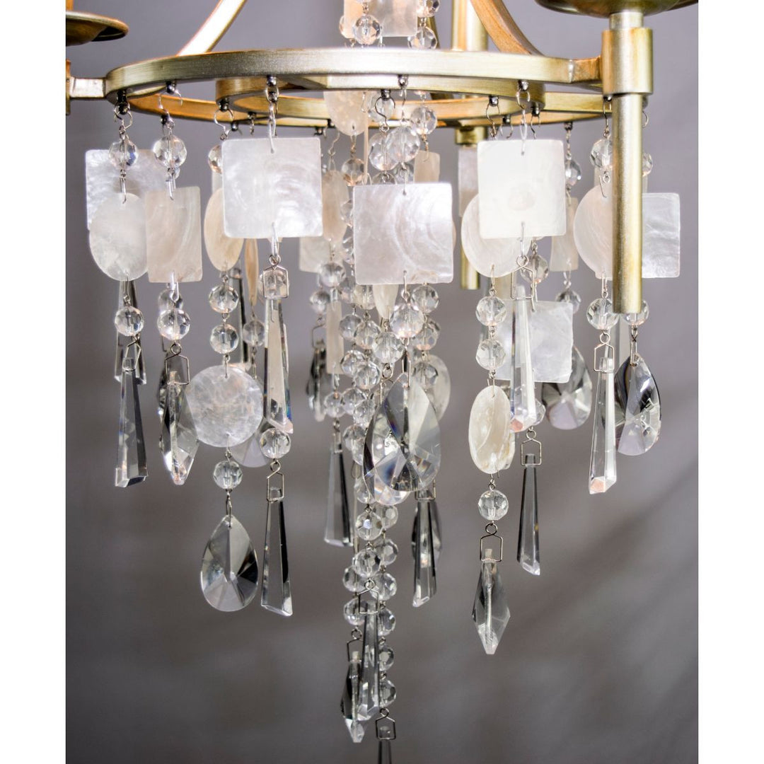 Maxim Cebu 14423CZGS Chandelier Light - Capiz / Gold Silver