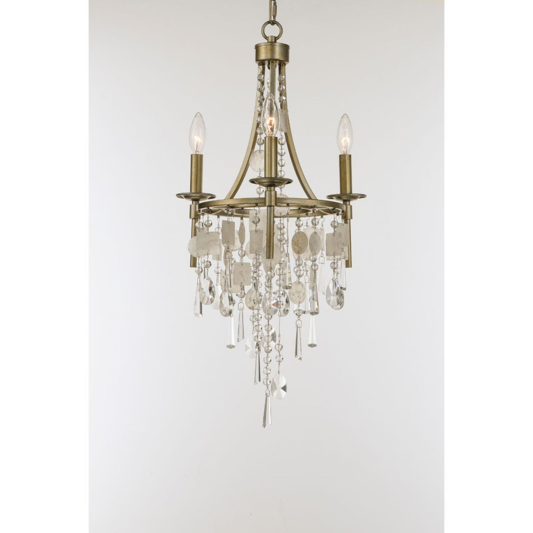 Maxim Cebu 14423CZGS Chandelier Light - Capiz / Gold Silver