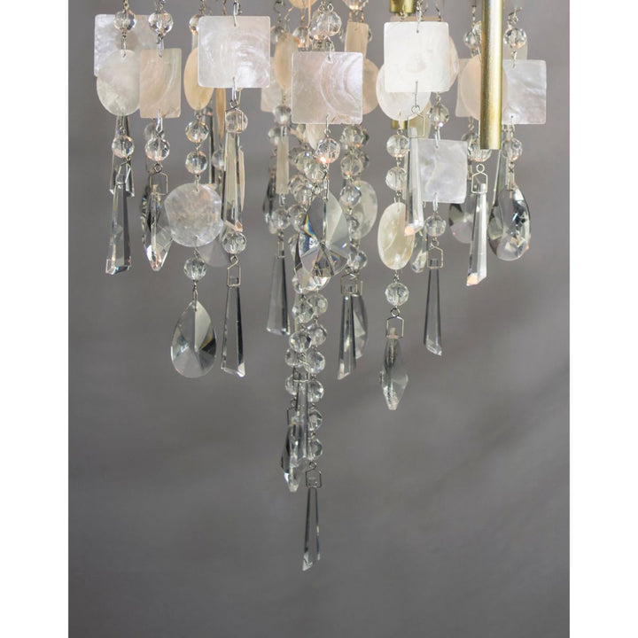 Maxim Cebu 14423CZGS Chandelier Light - Capiz / Gold Silver