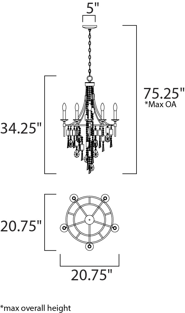 Maxim Cebu 14425CZGS Chandelier Light - Capiz / Gold Silver