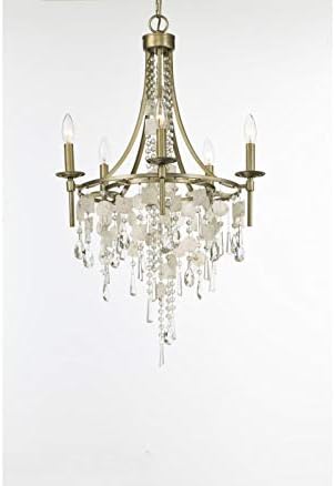 Maxim Cebu 14425CZGS Chandelier Light - Capiz / Gold Silver