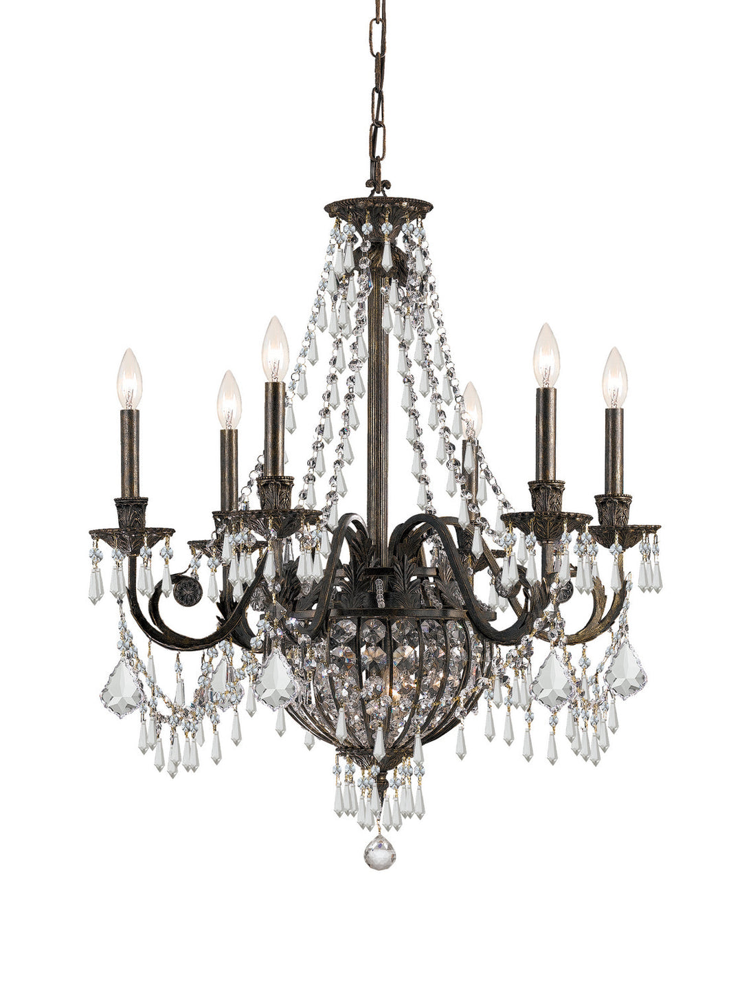 Crystorama Vanderbilt 5166-EB-CL-MWP Chandelier Light - English Bronze