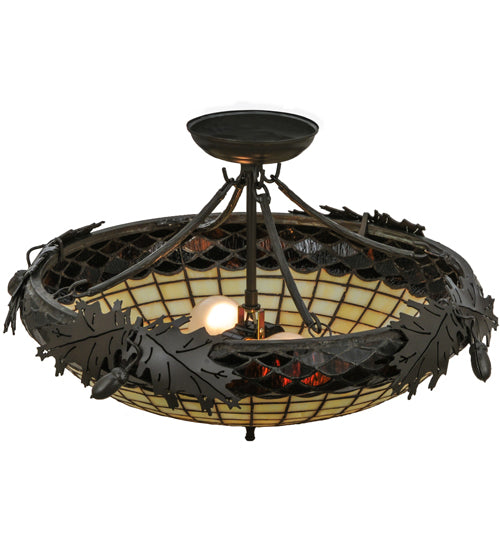 Meyda Tiffany Greenbriar Oak 144378 Ceiling Light - Timeless Bronze