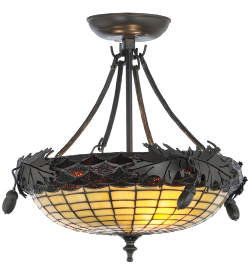 Meyda Tiffany Greenbriar Oak 144382 Ceiling Light - Timeless Bronze