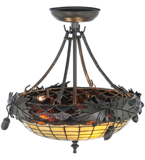 Meyda Tiffany Greenbriar Oak 144382 Ceiling Light - Timeless Bronze