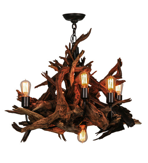 Meyda Tiffany Driftwood 144568 Chandelier Light - Natural Wood,Mahogany Bronze