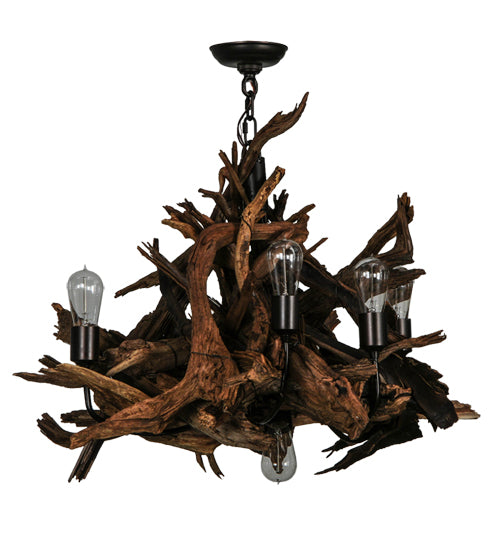 Meyda Tiffany Driftwood 144568 Chandelier Light - Natural Wood,Mahogany Bronze