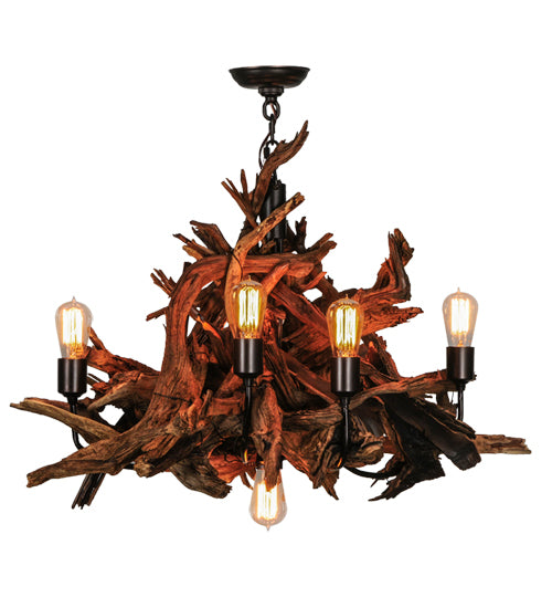 Meyda Tiffany Driftwood 144568 Chandelier Light - Natural Wood,Mahogany Bronze